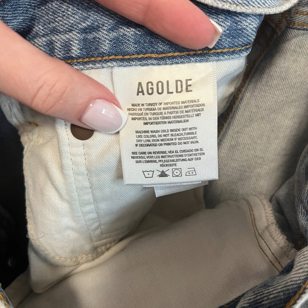 Agolde '90s Cutoff Denim Shorts Size 31 - Picture 5 of 6